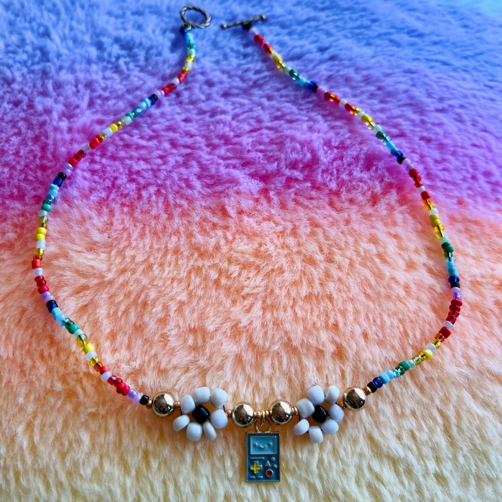 BMO glass bead hand made choker necklace